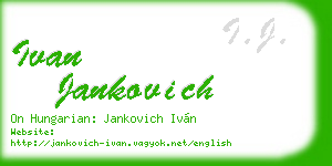 ivan jankovich business card